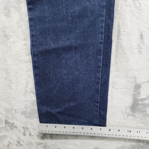 Lee Jeans Womens 12 SHORT Blue Relaxed Fit Side Elastic Mid Rise Stretch Denim - Picture 12 of 13